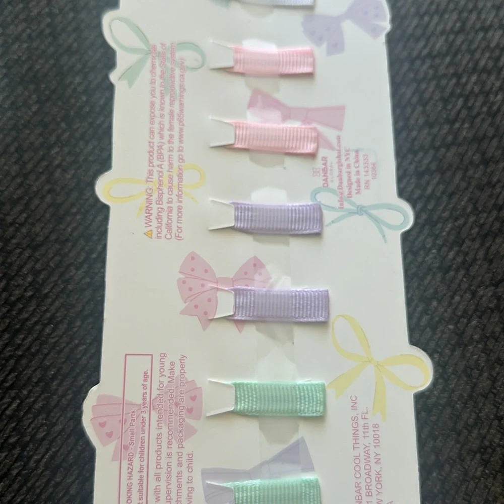 Bow Fancy Set of 10 Hair Clips rainbows and butterflies